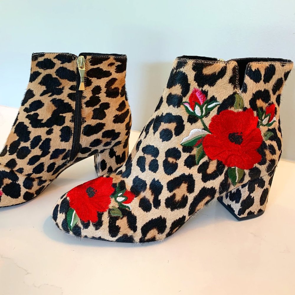Kate Spade Leopard Print Langton Ankle Boot Sz 7.5